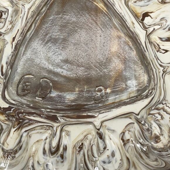 Vintage Nerikomi Technique Deviled Egg Serving Tray Plate Ceramic 1980s Handmade - Picture 4 of 7